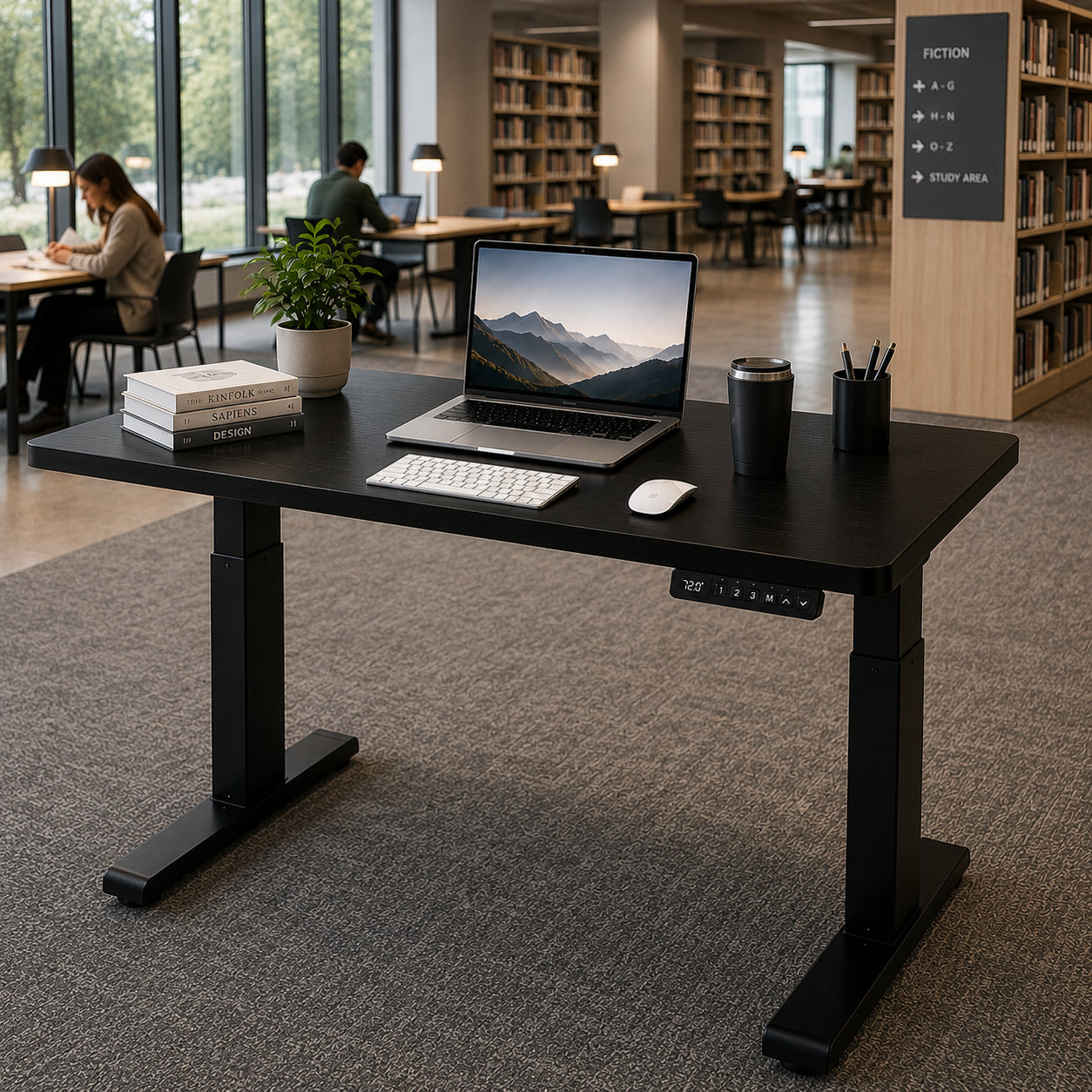 ZY-02 2-Stage Dual Motor Height Adjustable Office Desk with Wide Desktop Support for Operations Teams