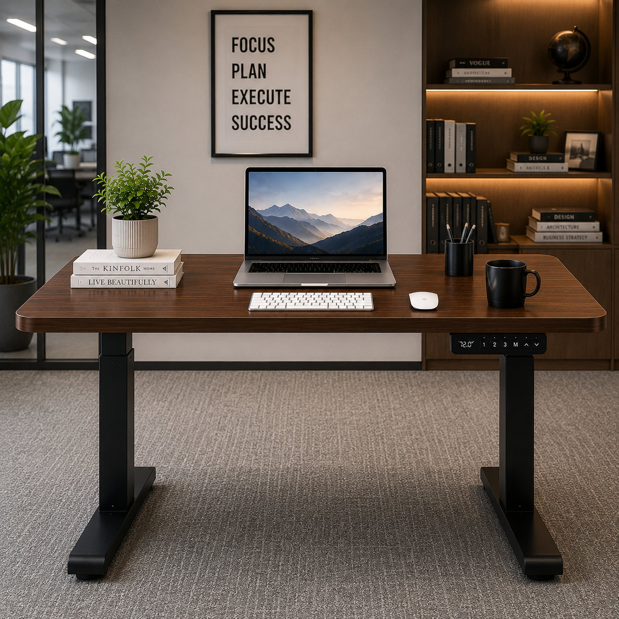 ZY-02 2-Stage Dual Motor Ergonomic Standing Desk with Smart Preset Controller for IT Companies