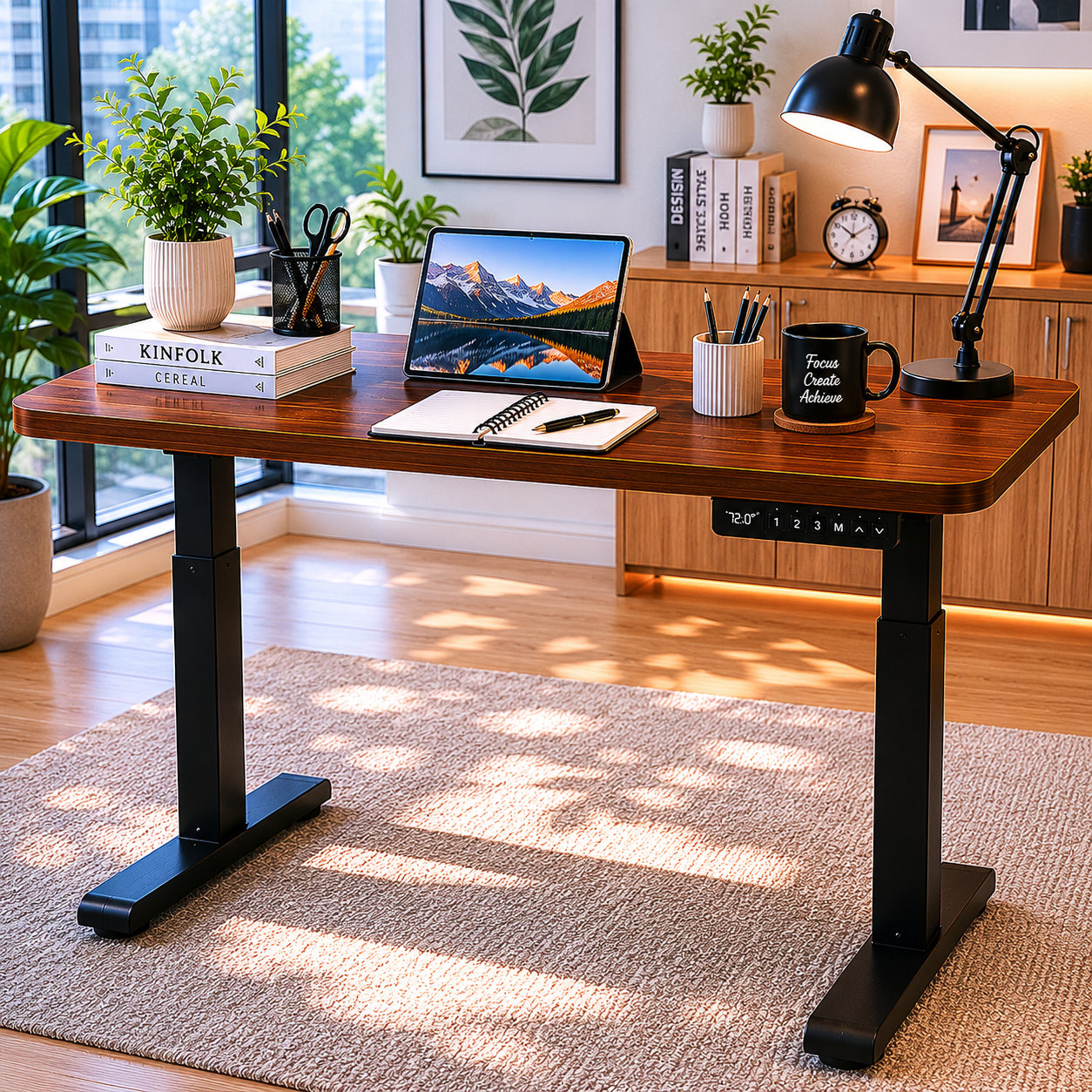 ZY-02 2-Stage Dual Motor Electric Standing Table with Heavy Duty Steel Legs for Government Projects