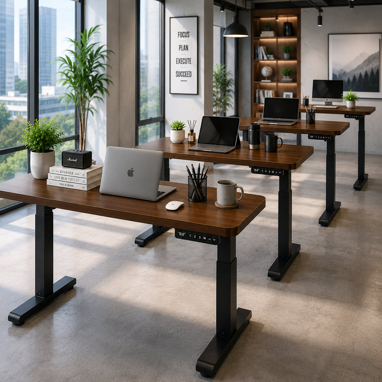 ZY-02 2-Stage Dual Motor Sit Stand Workstation with Low Noise Performance for Shared Workspaces