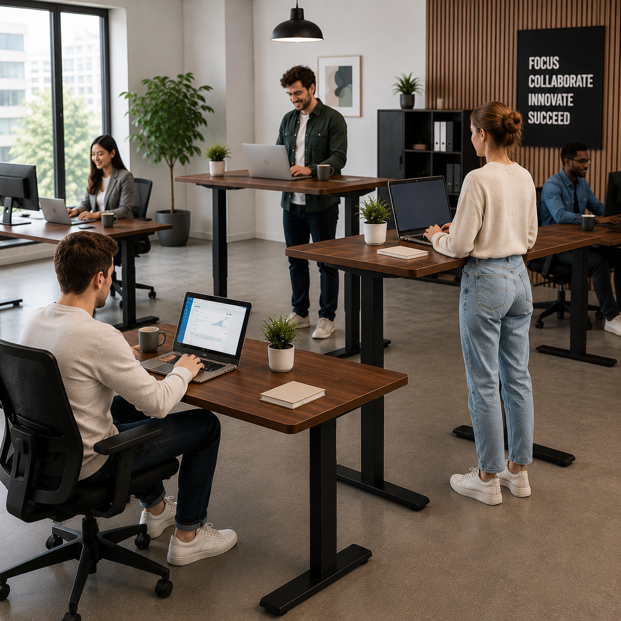 ZY-02 2-Stage Dual Motor Lift Desk with Enhanced Stability for Commercial Workspace Contractors