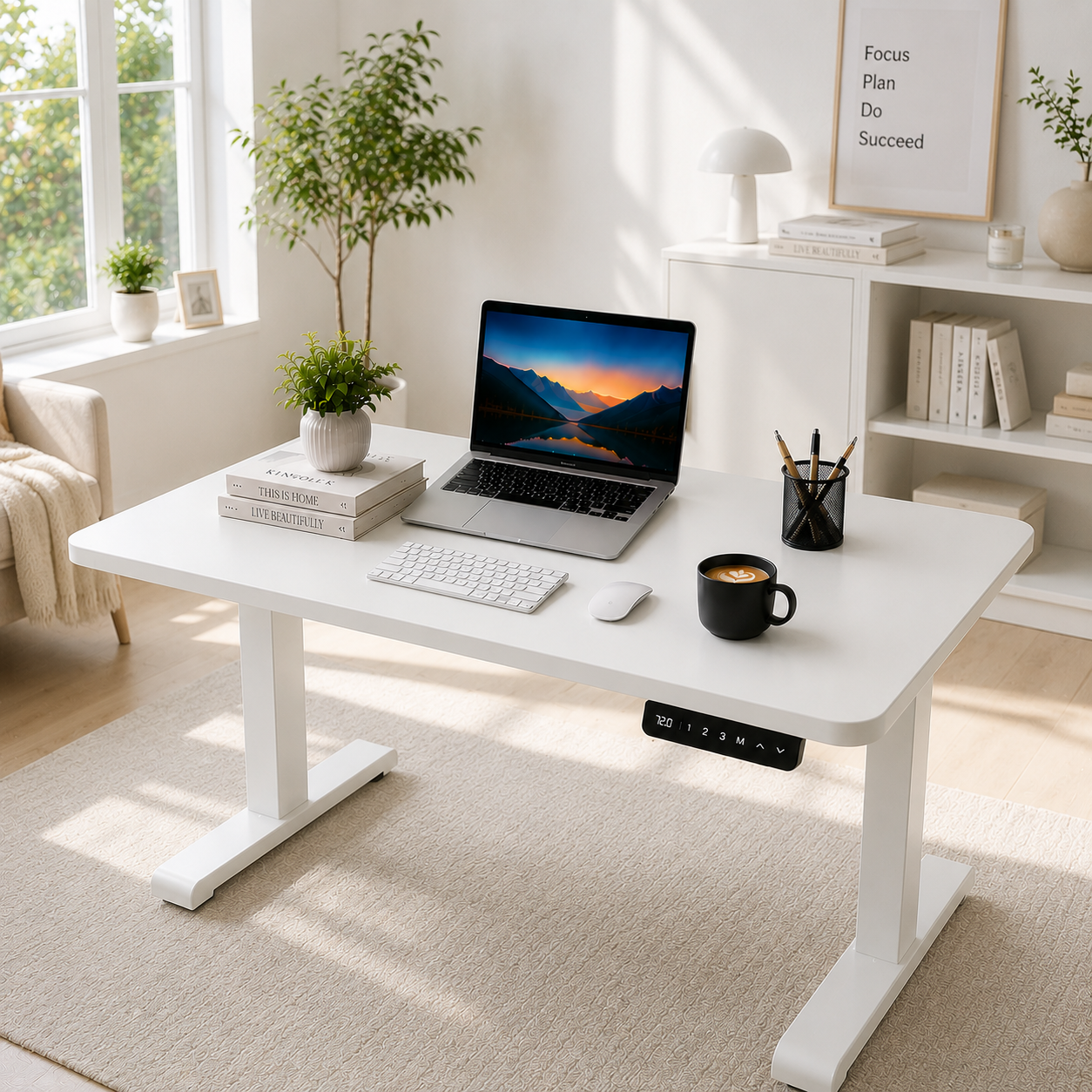 ZY-02 2-Stage Dual Motor Office Sit Stand Workstation with Programmable Heights for Project Dealers