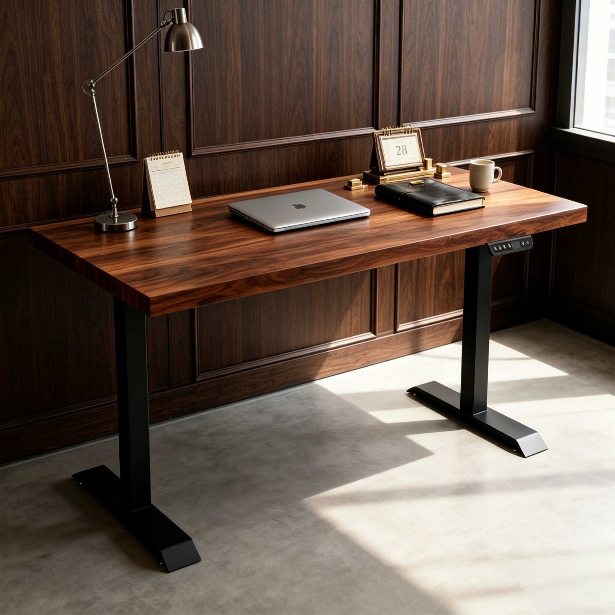 ZY-02 2-Stage Dual Motor Electric Standing Desk Frame with Black Desktop for Wholesale Office Solutions