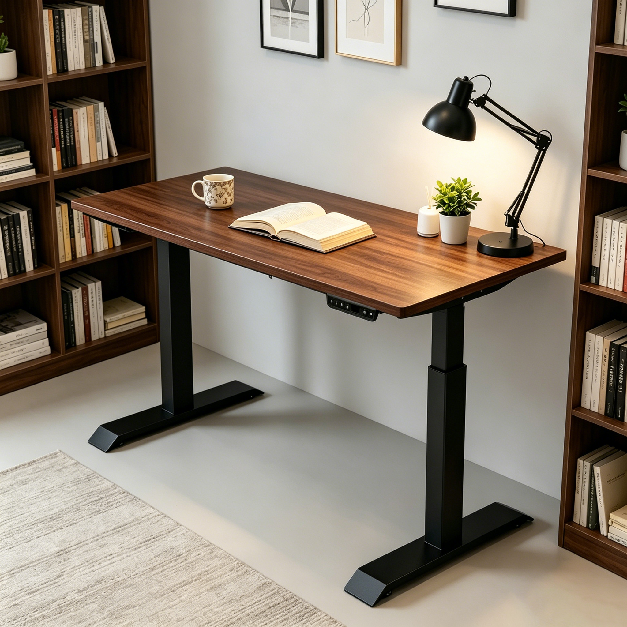 ZY-02 2-Stage Electric Dual Motor Sit Stand Desk with Quiet Lifting Benefit for Modern Office Workstations
