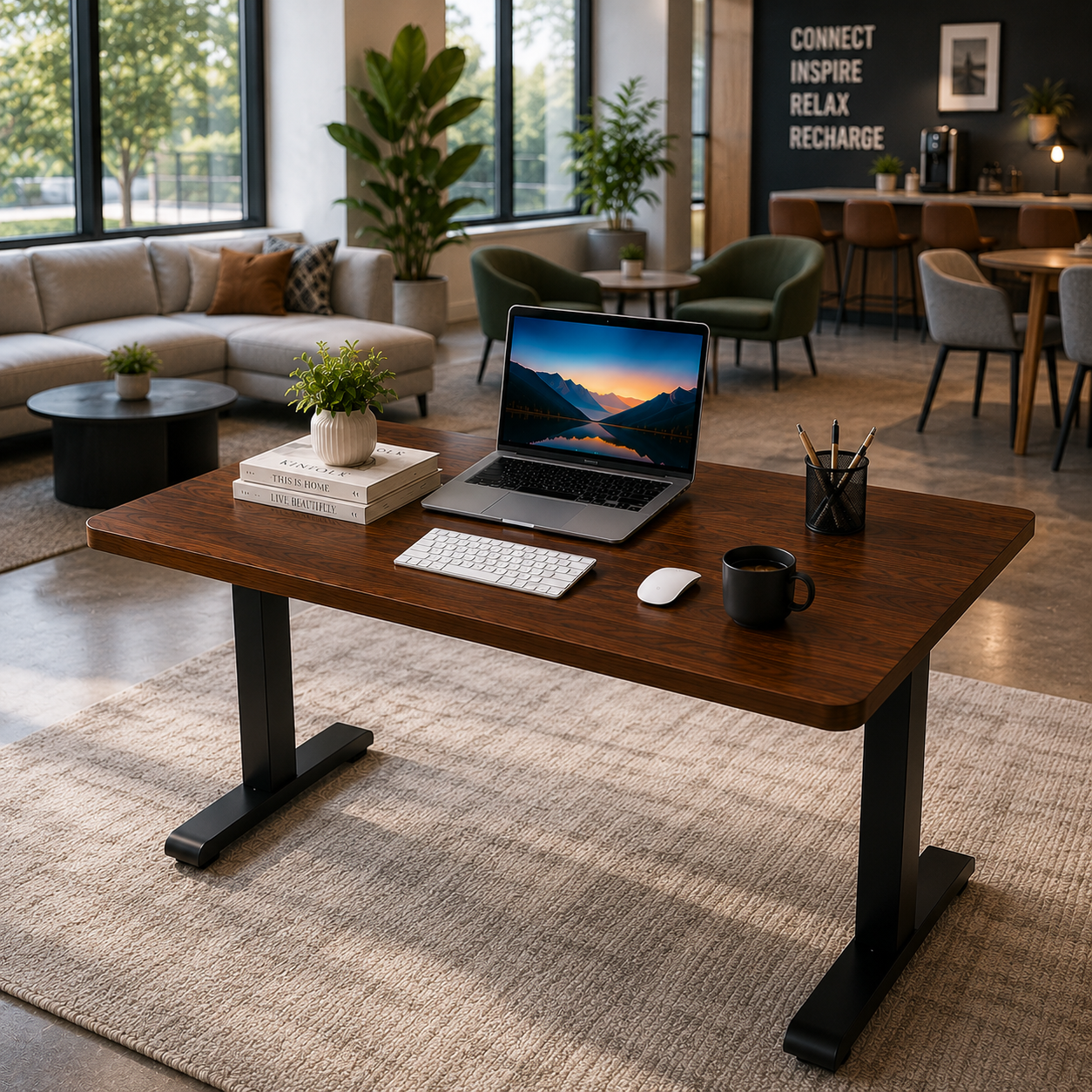 ZY-02 2-Stage Dual Motor Electric Office Desk with Memory Heights for Financial Service Workspaces
