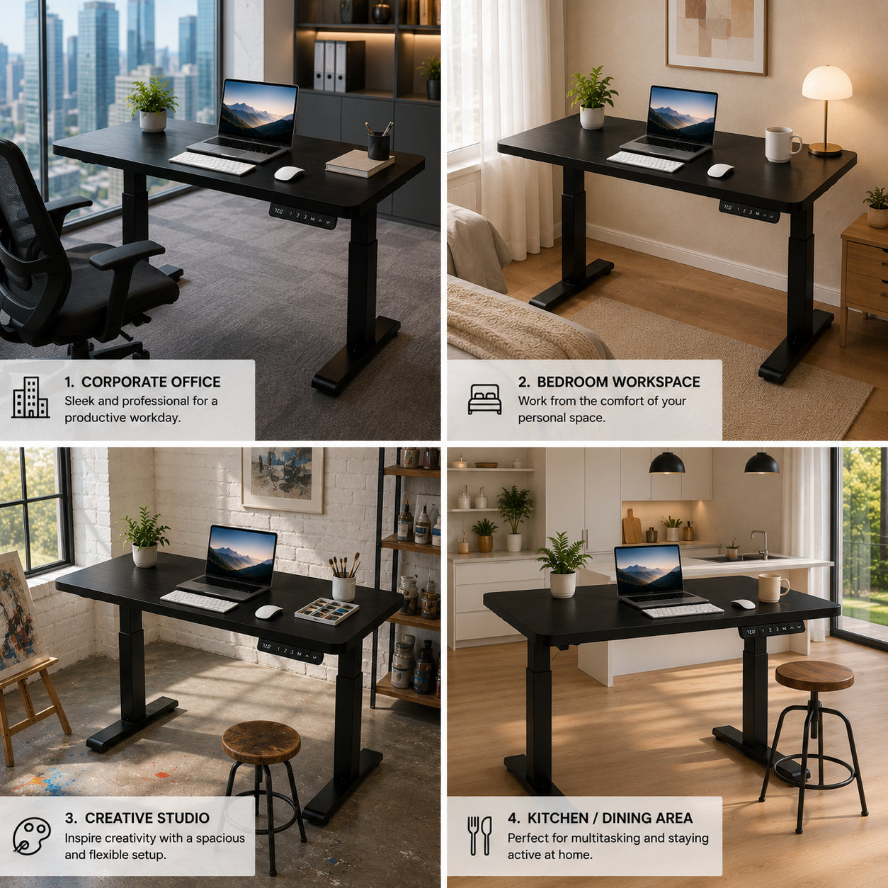 ZY-02 Two-Stage Dual Motor Adjustable Standing Table with Bulk Supply Advantage for Office Markets