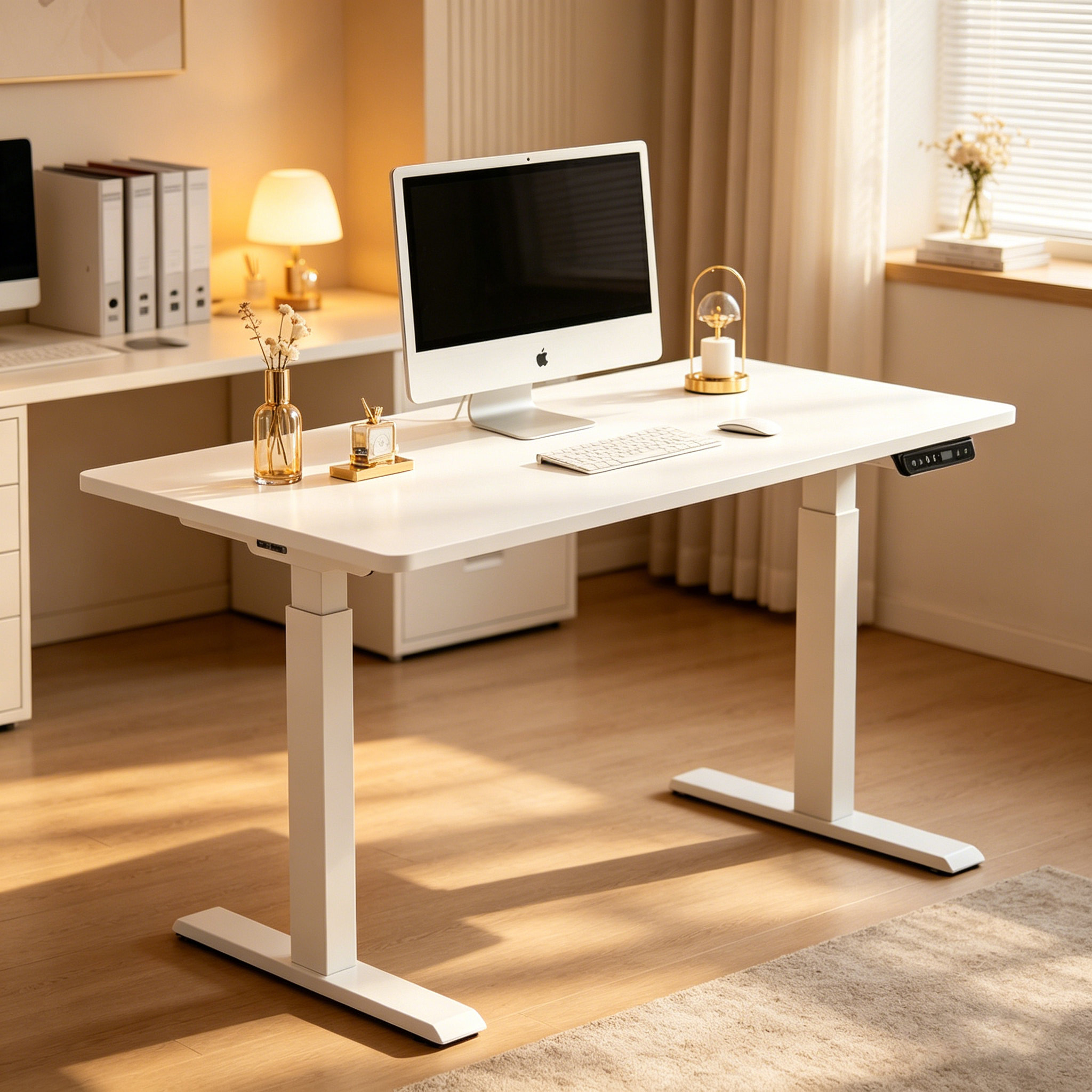 ZY-02 Two-Stage Dual Electric Lift Desk with Fast Height Presets for Modern Trading Office Solutions