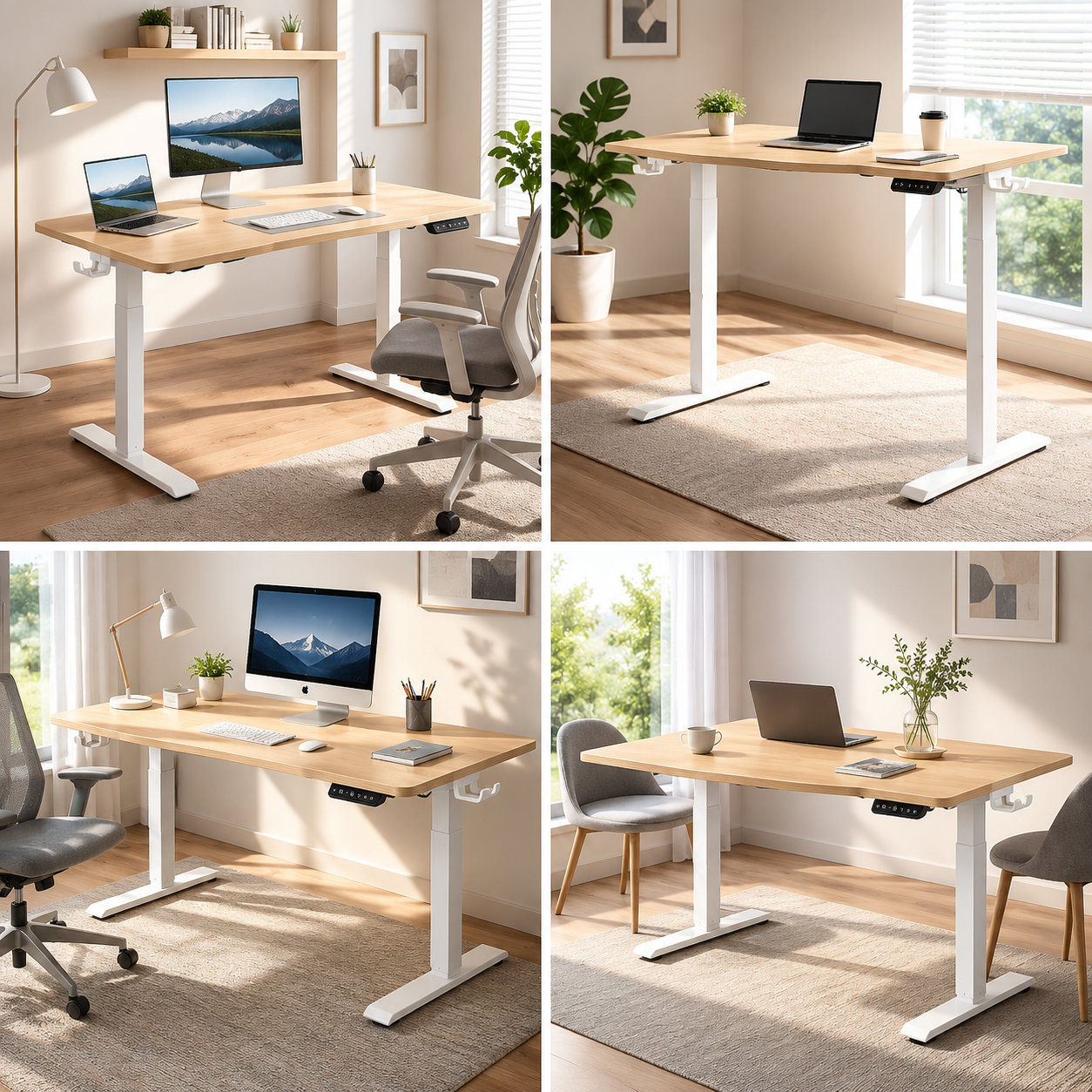 ZY-02 Two-Stage Dual Motor Standing Office Bench with Wide Desktop for Team Workspaces
