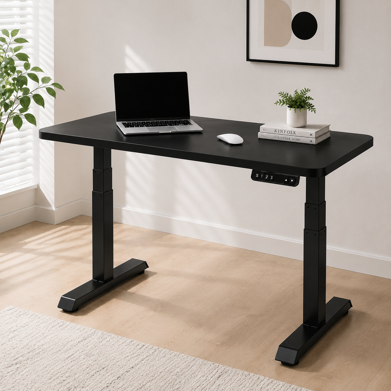 ZY-03 Electric Sit Stand Desk Legs with Twin Motors, Flexible Top Matching for Hotel Business Centers
