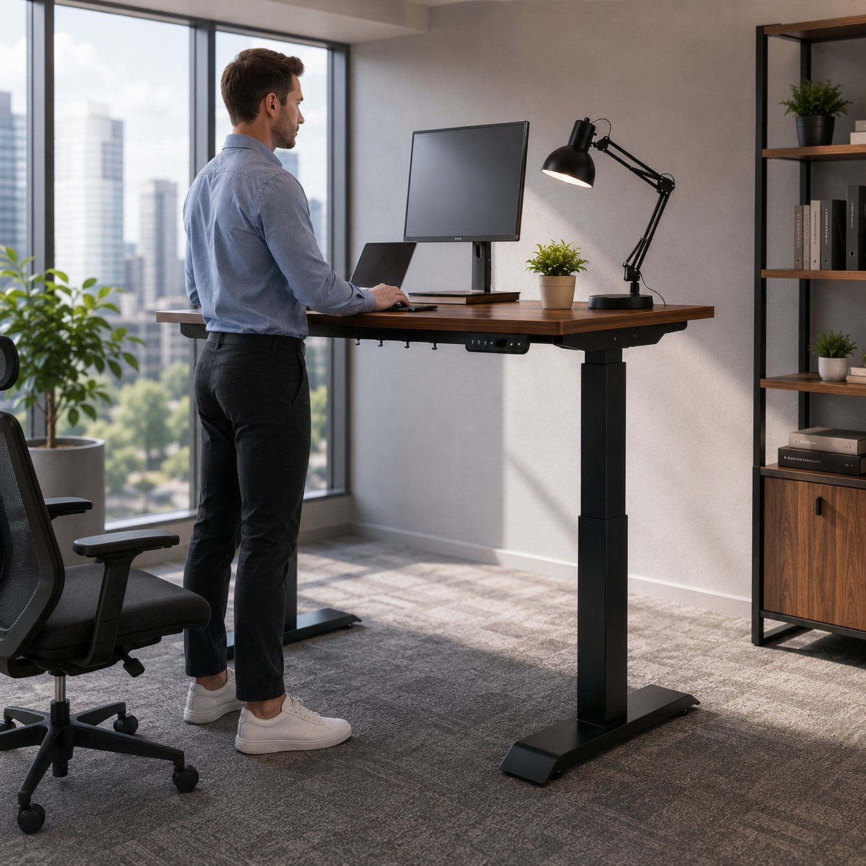 ZY-02 Smart Dual Motor Adjustable Computer Desk with Memory Presets for Office Dealers