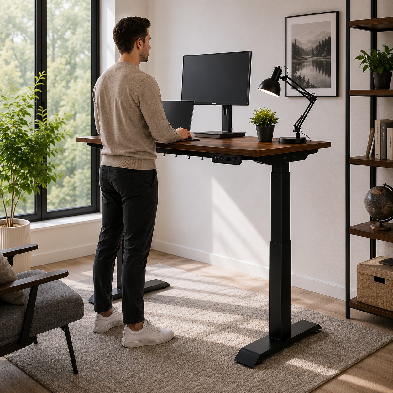 ZY-02 Smart Adjustable Work Table with Dual Electric Motors for Enterprise Office Renovation