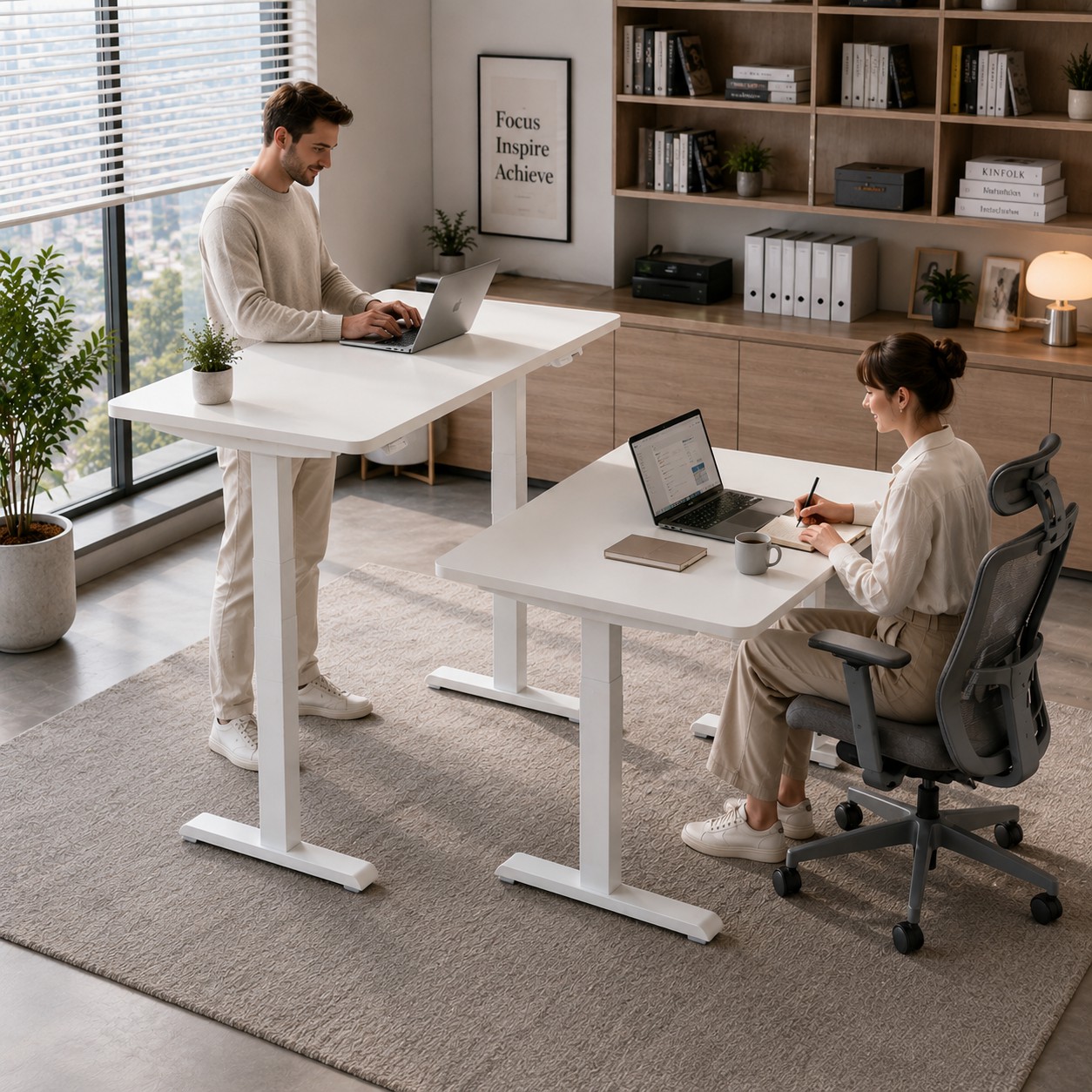 ZY-02 Advanced Dual Motor Standing Desk Frame with Smart Lift Control for Office Integrators