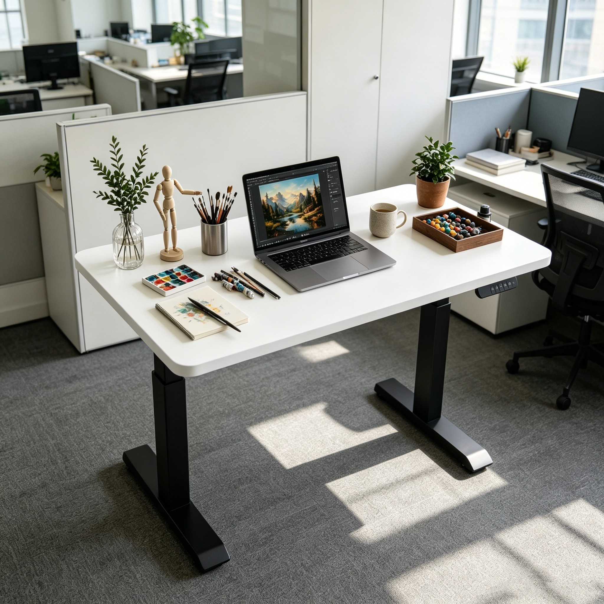 ZY-02 Ergonomic Electric Office Bench Desk with Dual Motors for Workspace Contractors