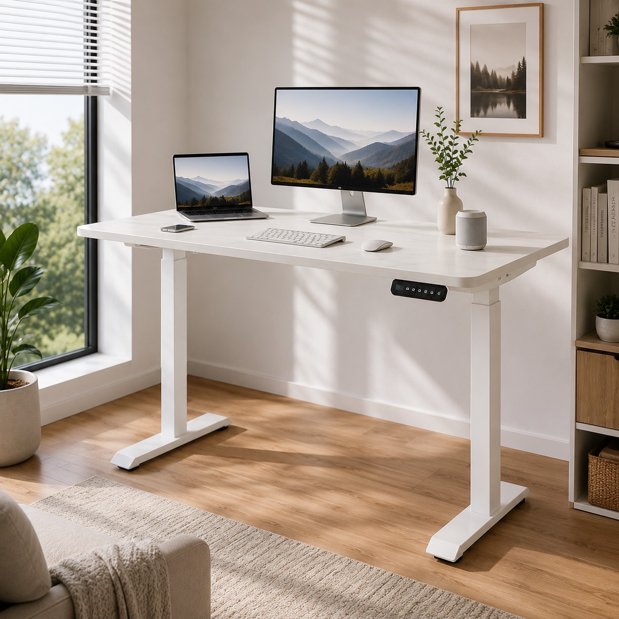 ZY-02 Heavy Duty Dual Motor Sit Stand Table with Smart Controls for Commercial Offices