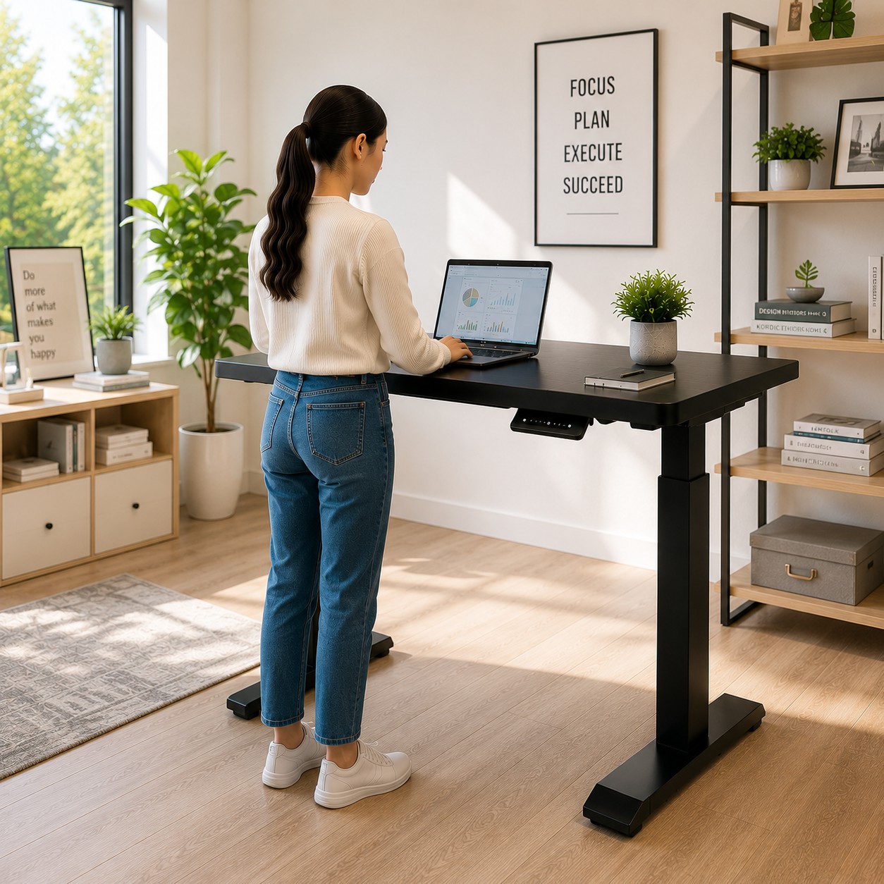 ZY-02 Premium Electric Sit Stand Desk with Dual Motors for Professional Office Furnishing