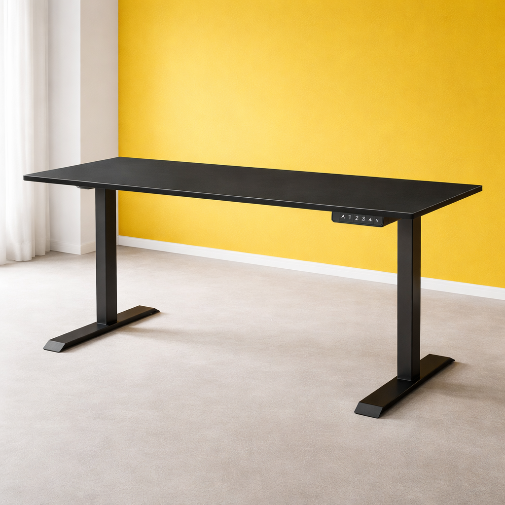 ZY-02 Minimal White Architecture Electric Standing Desk Modern Interior