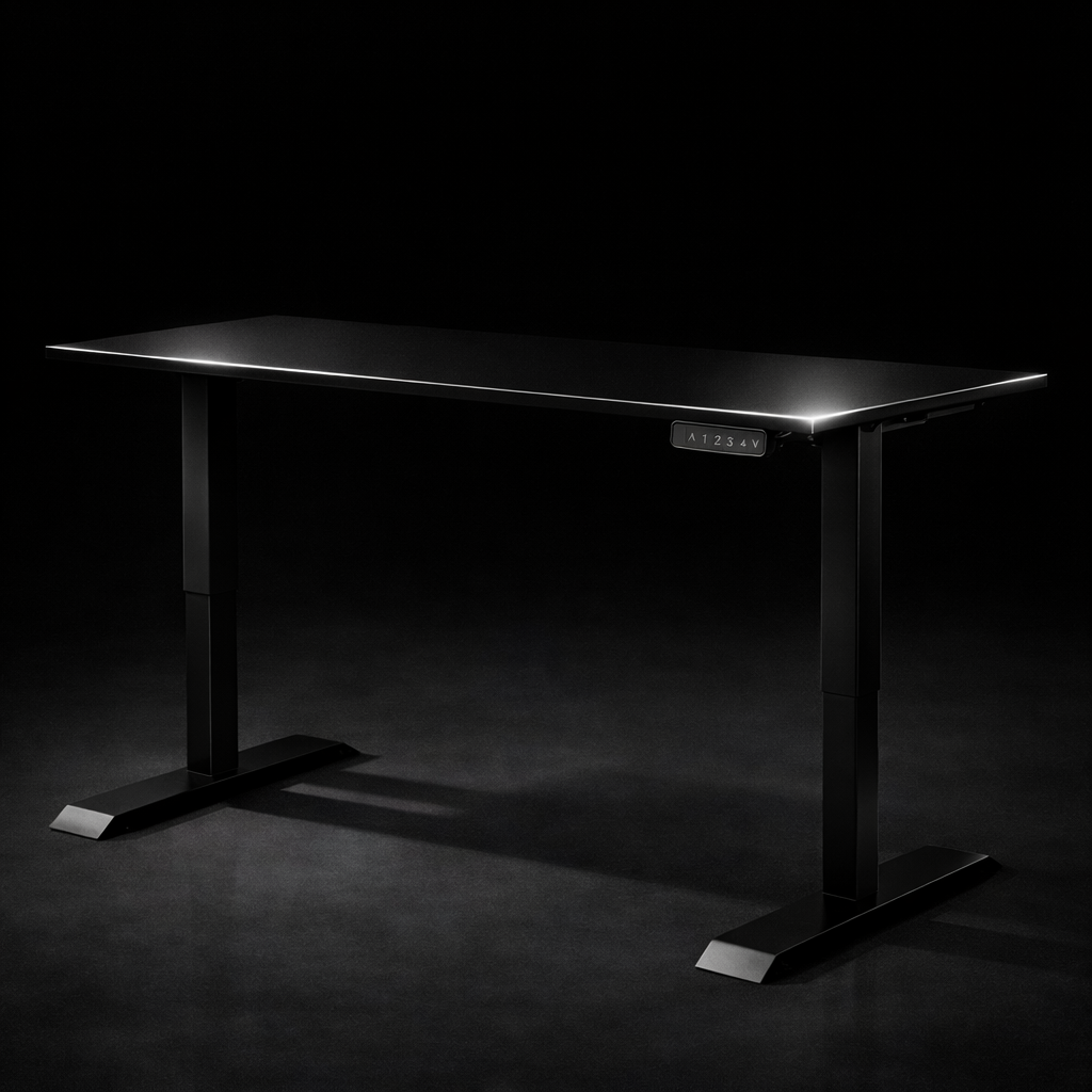 ZY-02 Grey Minimal Lighting Adjustable Standing Desk Modern Clean Design
