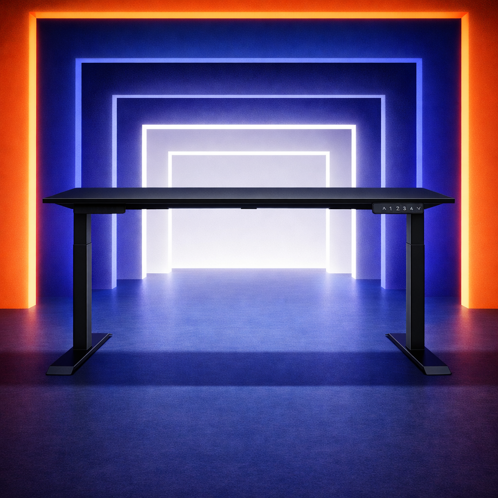 ZY-02 Bold Yellow Blue Red Background Adjustable Standing Desk Modern Style