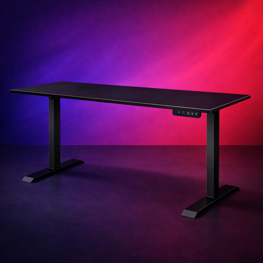 ZY-02 Dark Studio Close-Up Adjustable Standing Desk Industrial Detail