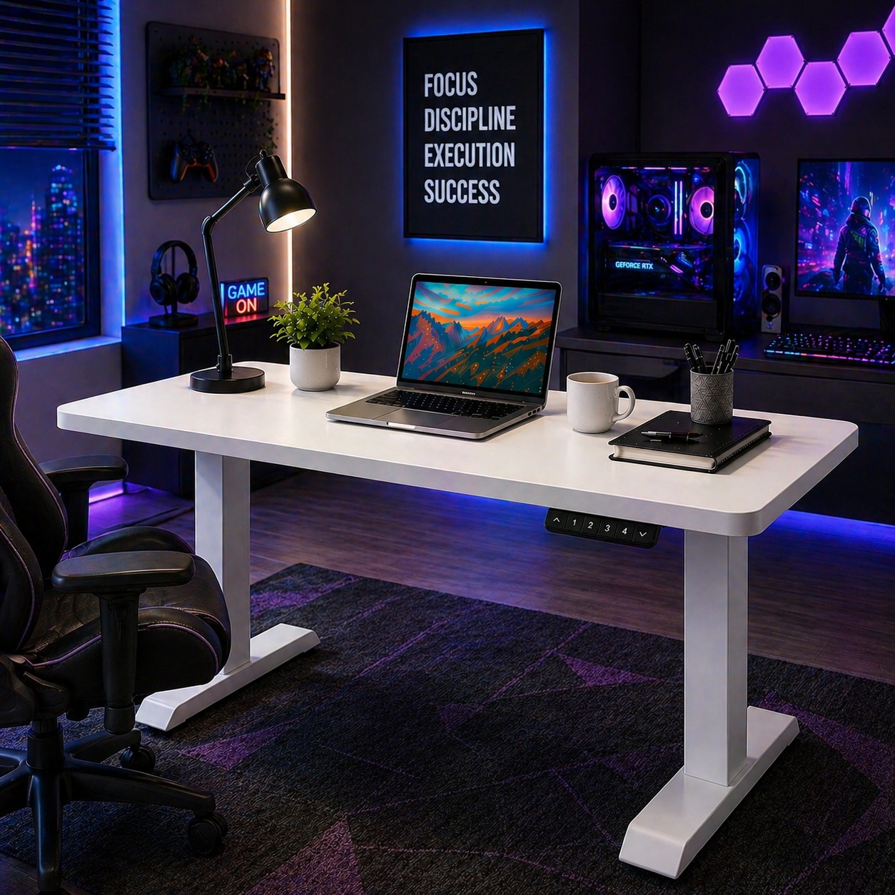 ZY-02 Dual Motor 2-Stage Standing Desk Dual Monitor Support Heavy Load Stable Desk for Trading Setup