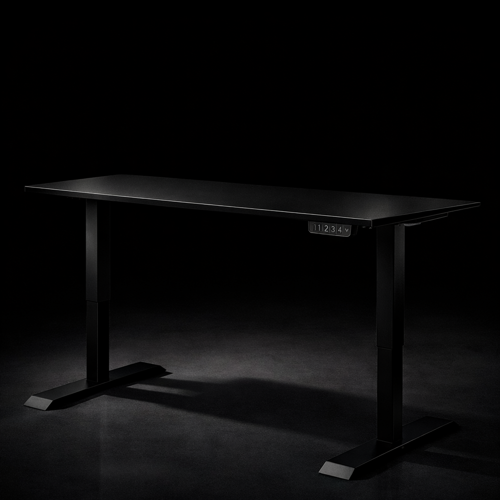 ZY-02 Modern Grey Lighting Electric Standing Desk Minimal Workspace