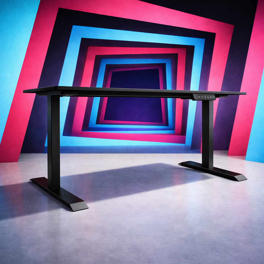 ZY-02 Minimalist Adjustable Standing Desk with Yellow Green Background