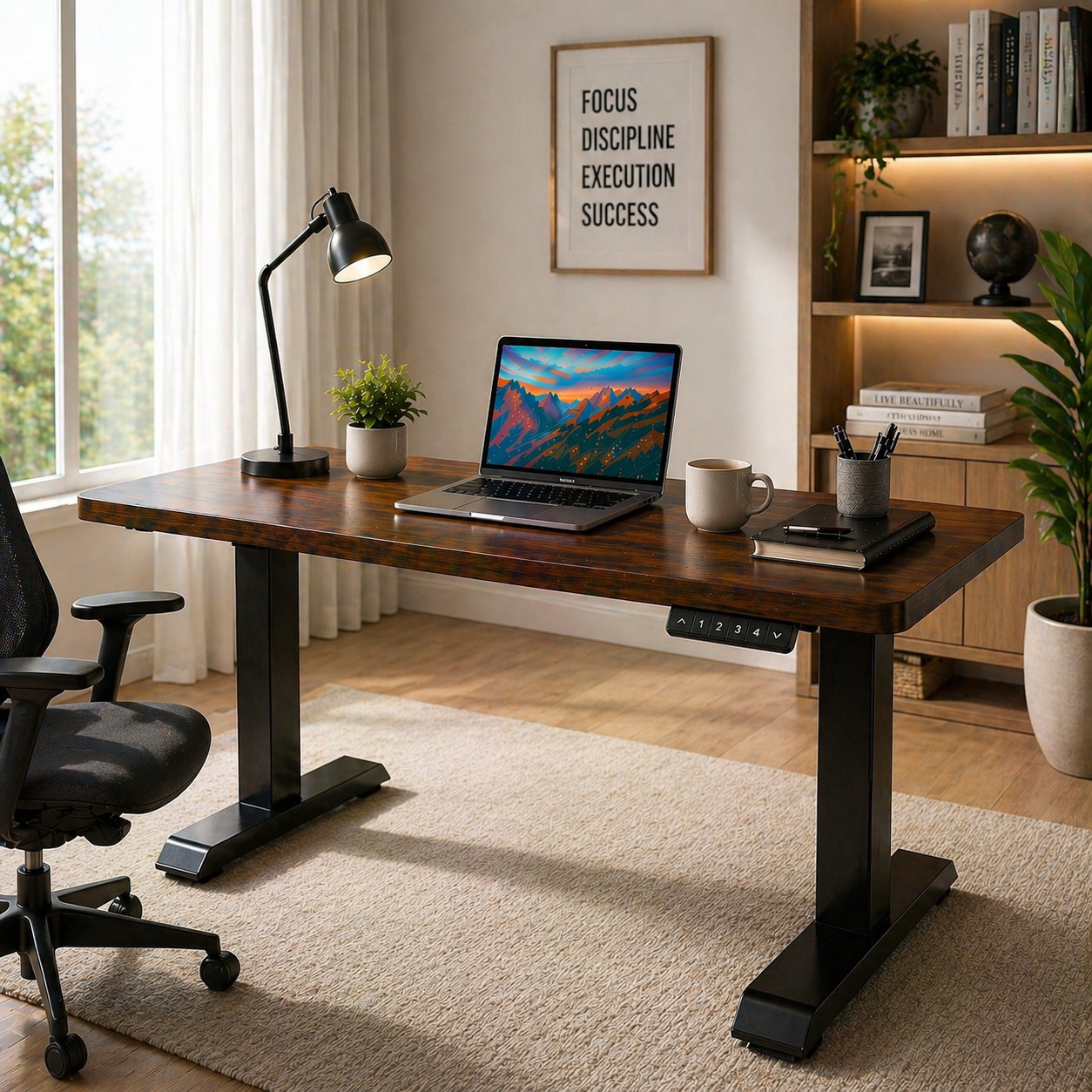 ZY-02 Dual Motor 2-Stage Standing Desk Smooth Lift No Lag System Durable Performance for Long Term Use
