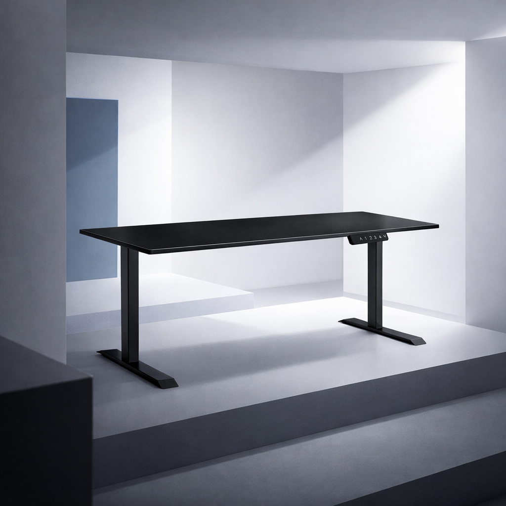 ZY-02 Modern Electric Adjustable Standing Desk Black Minimalist Office Desk