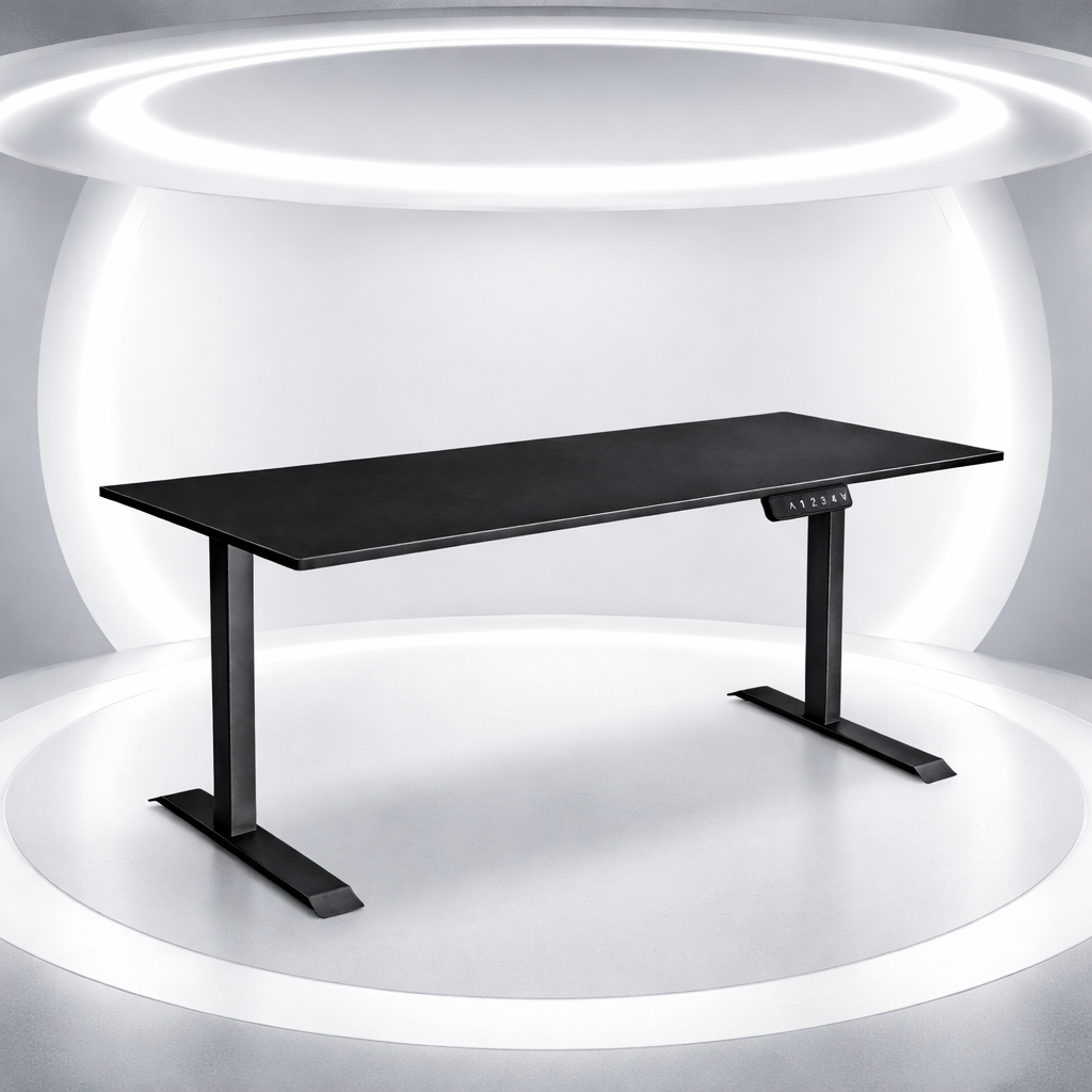ZY-02 Bold Red Blue Panel Background Electric Standing Desk Creative Office