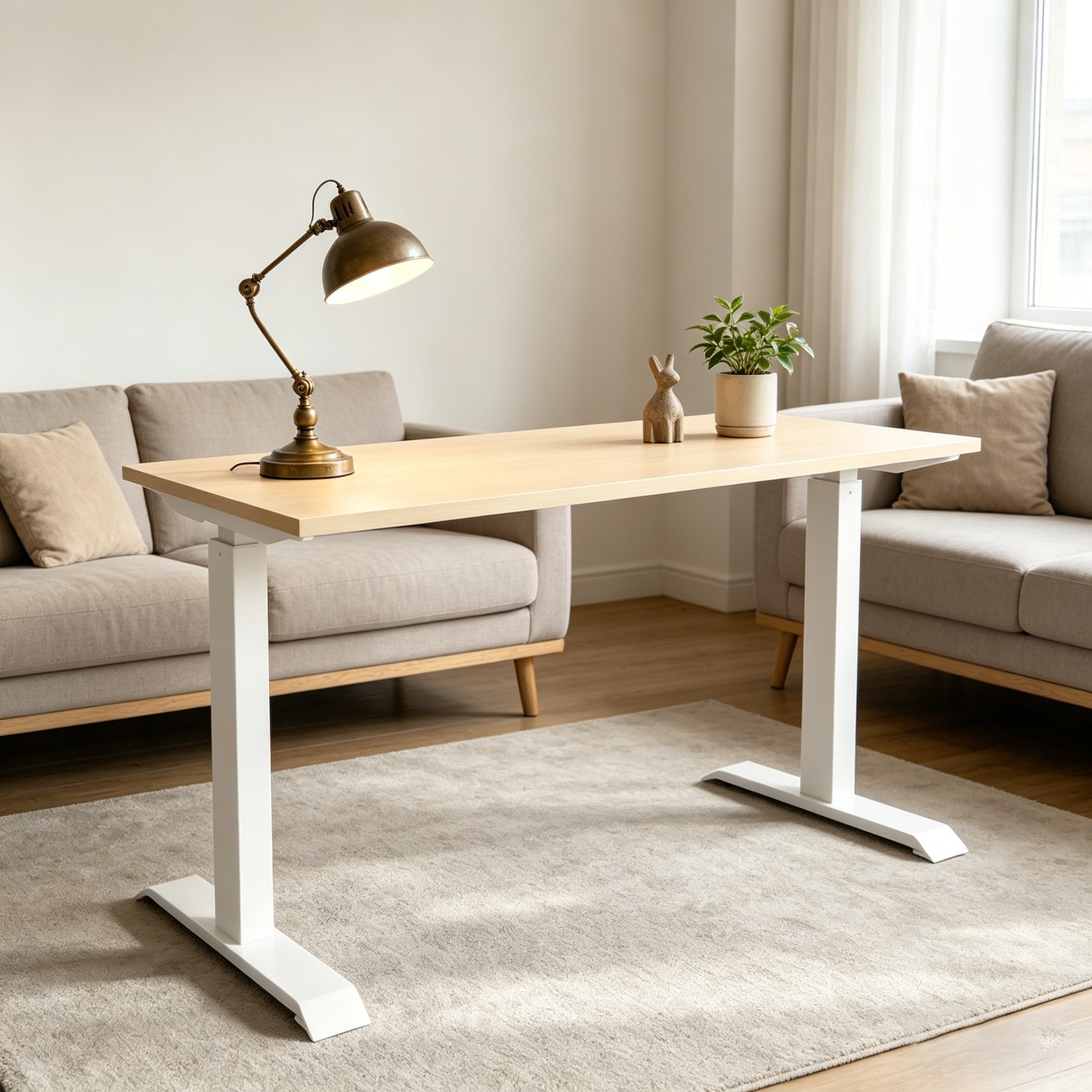 ZY-02 Dual Motor 2-Stage Standing Desk Stable Frame Anti Shake Design for Long Time Office Work