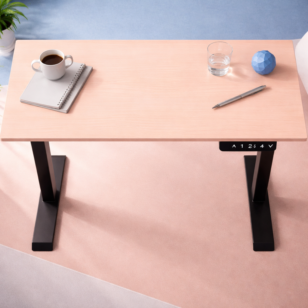 ZY-02 Cream Beige Electric Height Adjustable Standing Desk