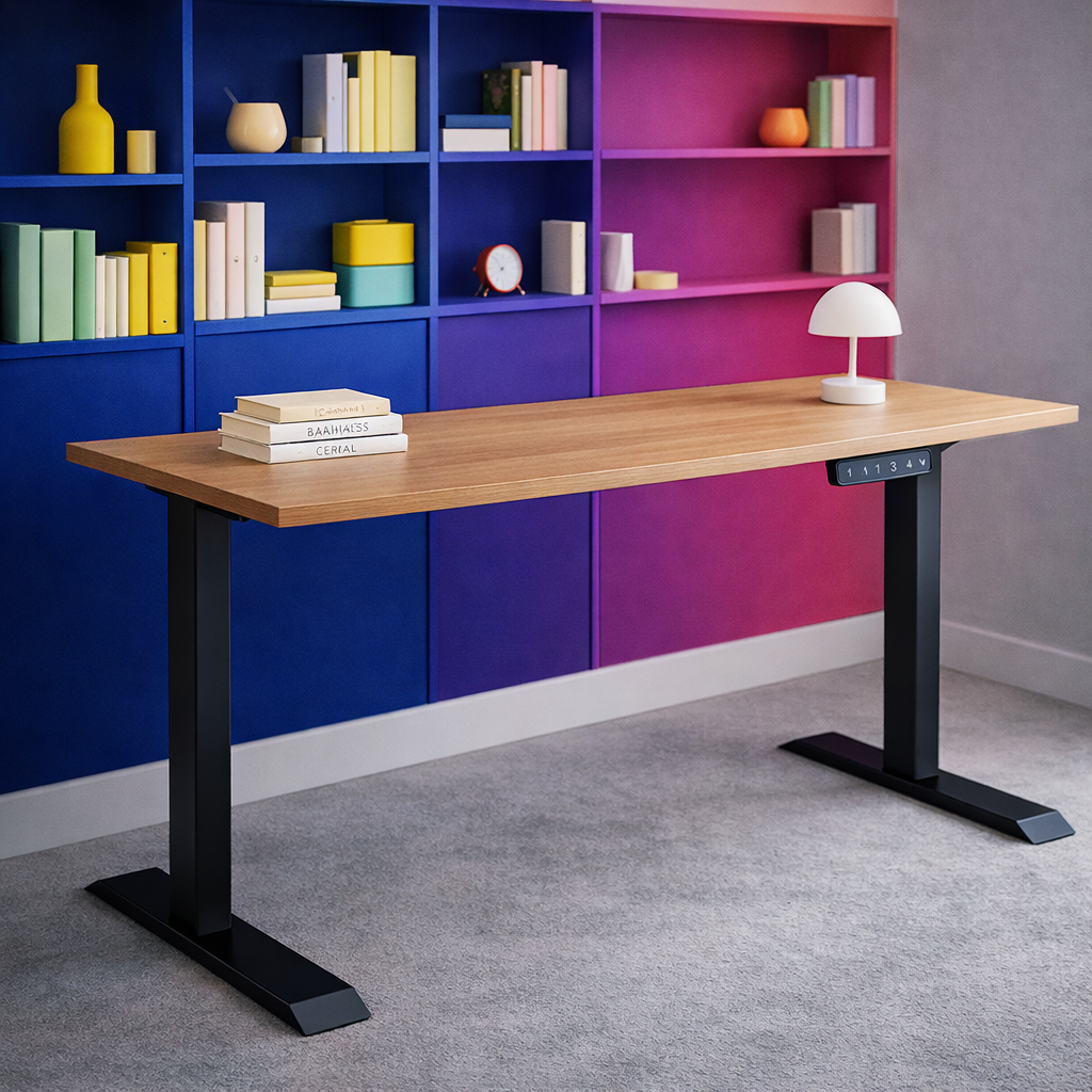 ZY-02 Dual Motor 2-Stage Electric Standing Desk Smart LED Control Quiet Lift Tech Workspace for Creative Studio
