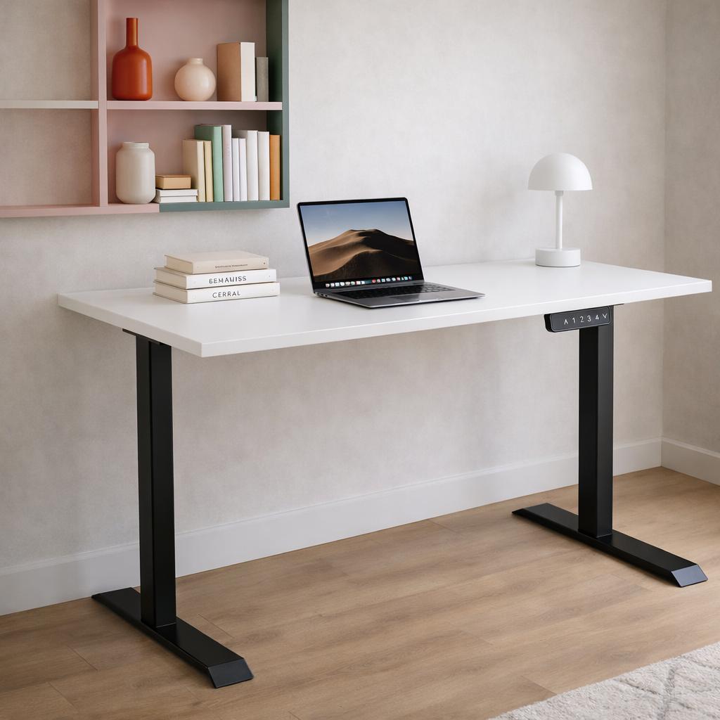 ZY-02 Dual Motor 2-Stage Electric Standing Desk Quiet Lift Modern Minimalist Office Setup