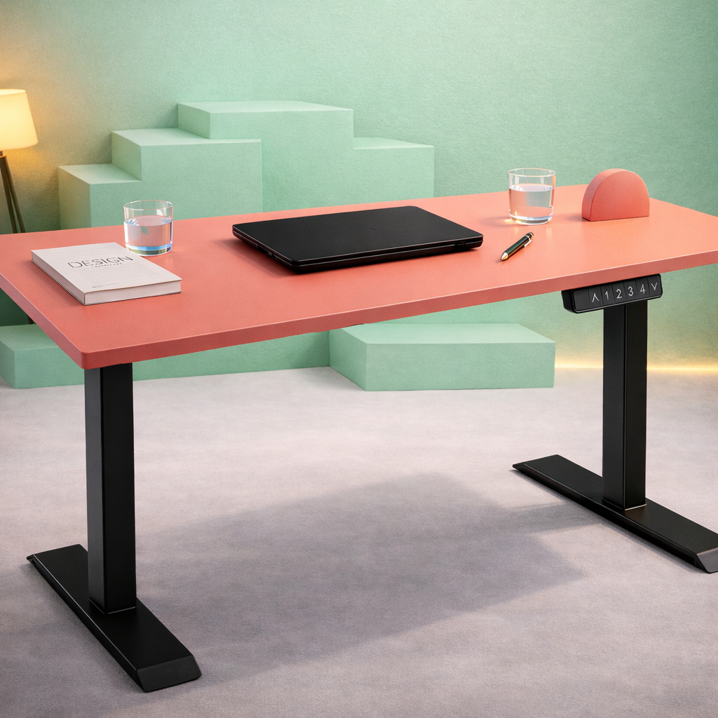 ZY-02 Pink Modern Electric Height Adjustable Standing Desk