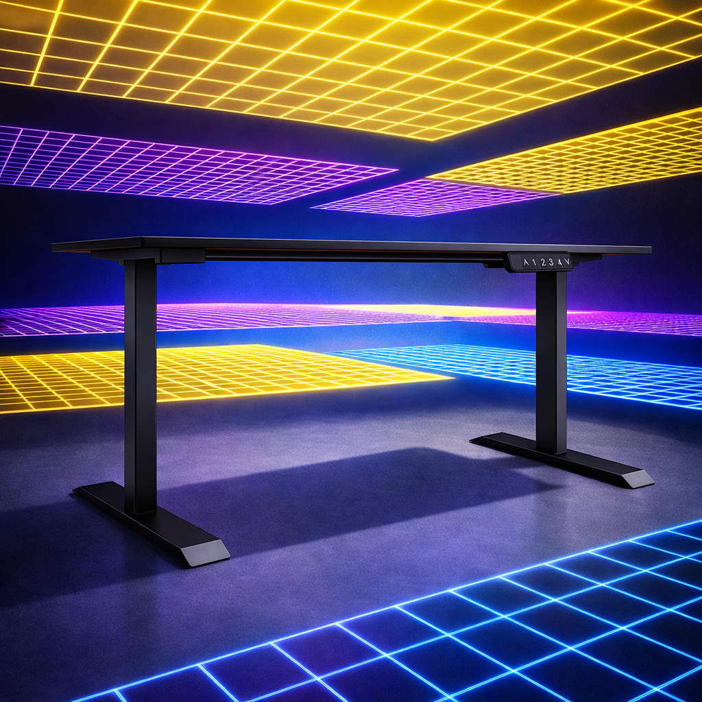 ZY-02 Yellow Checkerboard Contrast Standing Desk