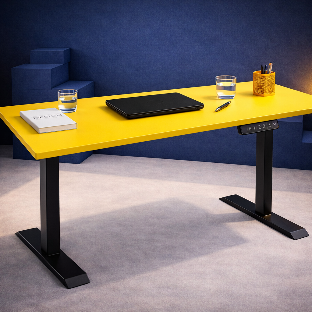 ZY-02 Yellow Electric Height Adjustable Standing Desk