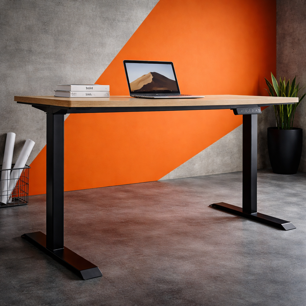 ZY-02 Dual Motor 2-Stage Electric Standing Desk Creative Color Workspace Adjustable Height for Design Studio Office