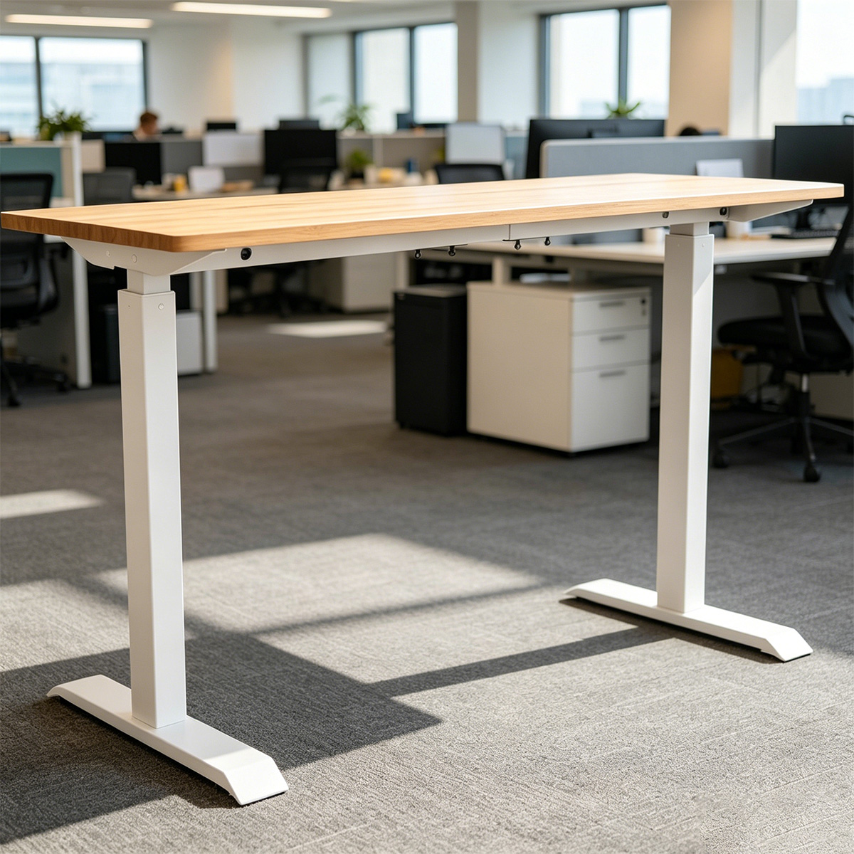 ZY-02 Adjustable Dual Motor Executive Desk with Telescopic Steel Legs for High End Corporate Offices