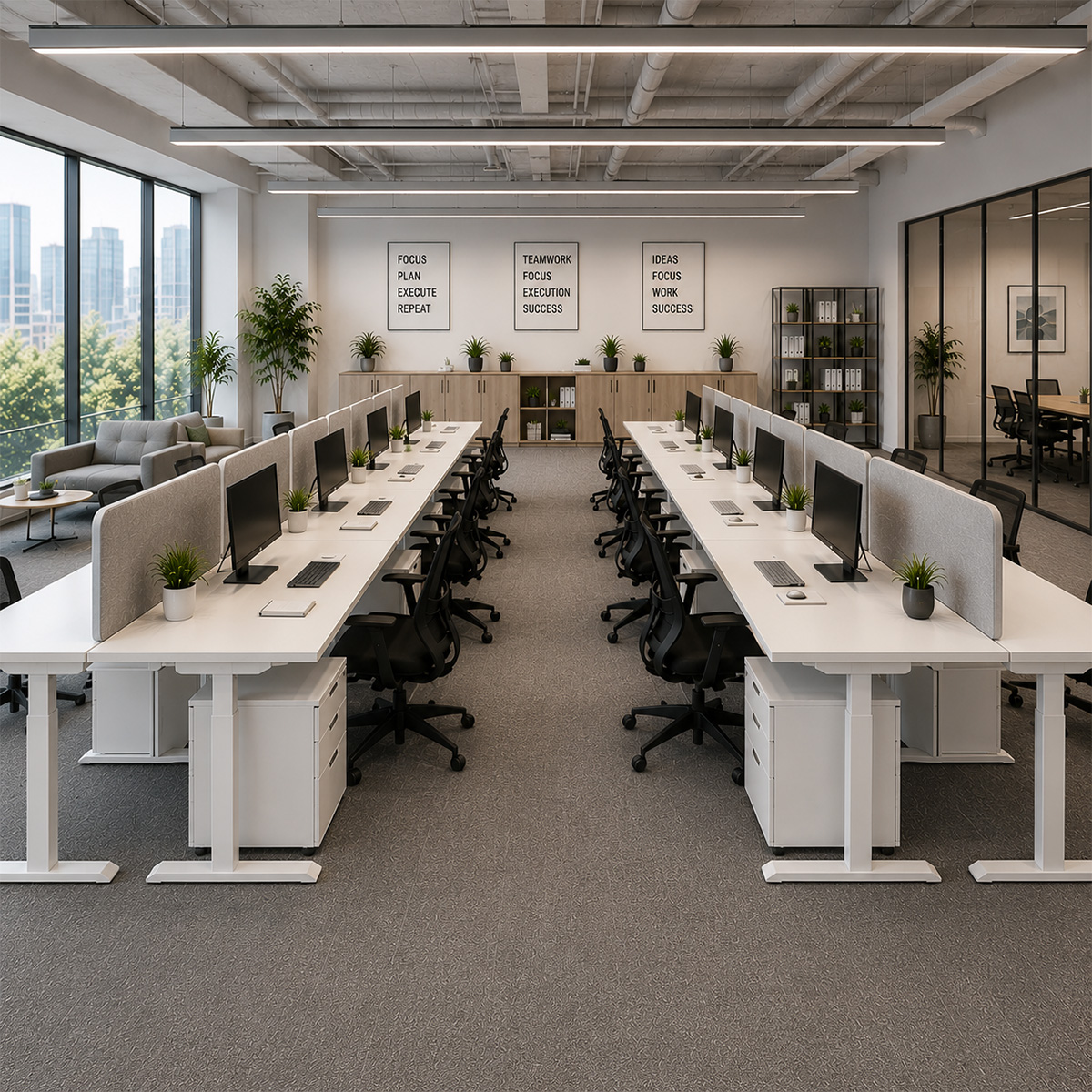 ZY-02 Premium 2-Stage Dual Motor Electric Desk with Quiet Height Adjustment for Large Scale Office Projects