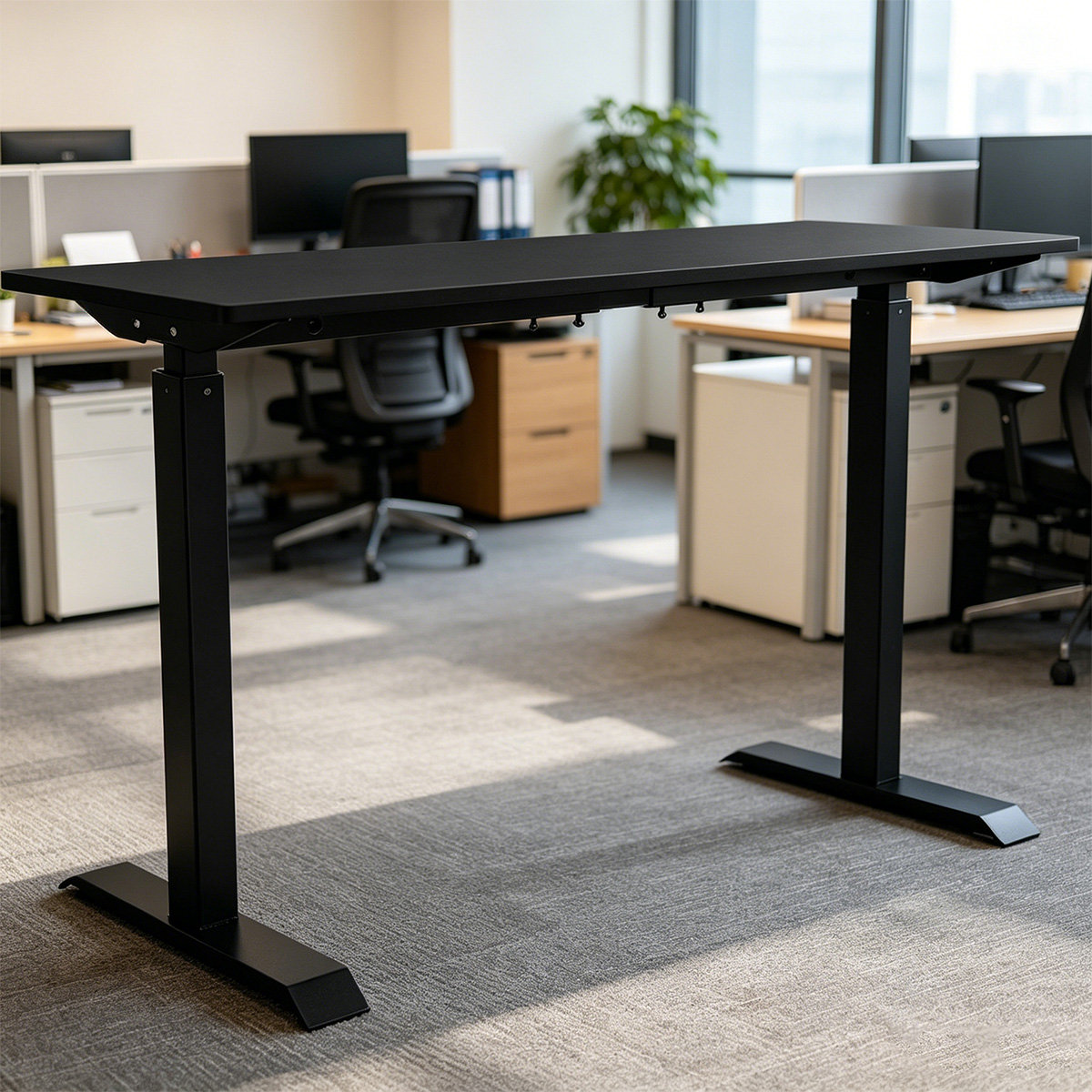 ZY-02 Electric Dual Motor Standing Workstation with Wide Desktop Support for Collaborative Office Environments