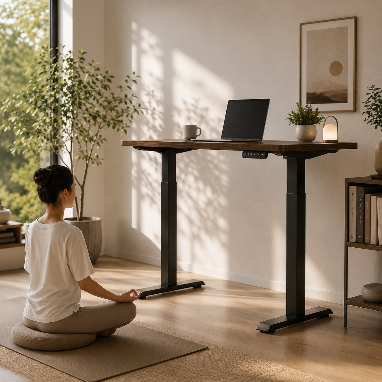 ZY-02 2 Section Dual Electric Lifting Desk with Memory Controller, Space-Saving Solution for Open Office Projects