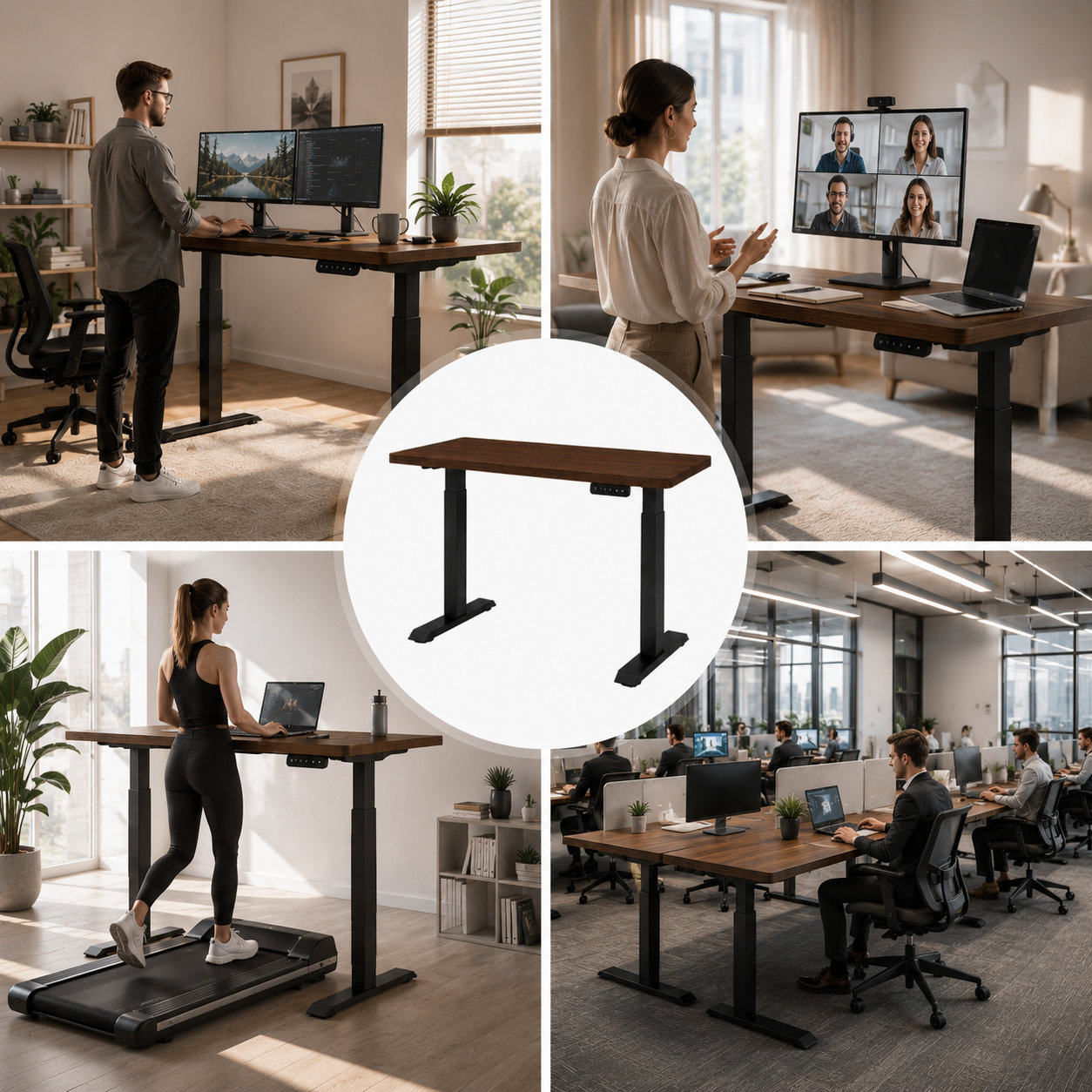 ZY-02 Two-Stage Dual Motor Ergonomic Standing Desk with Smooth Lift for Modern Business Offices