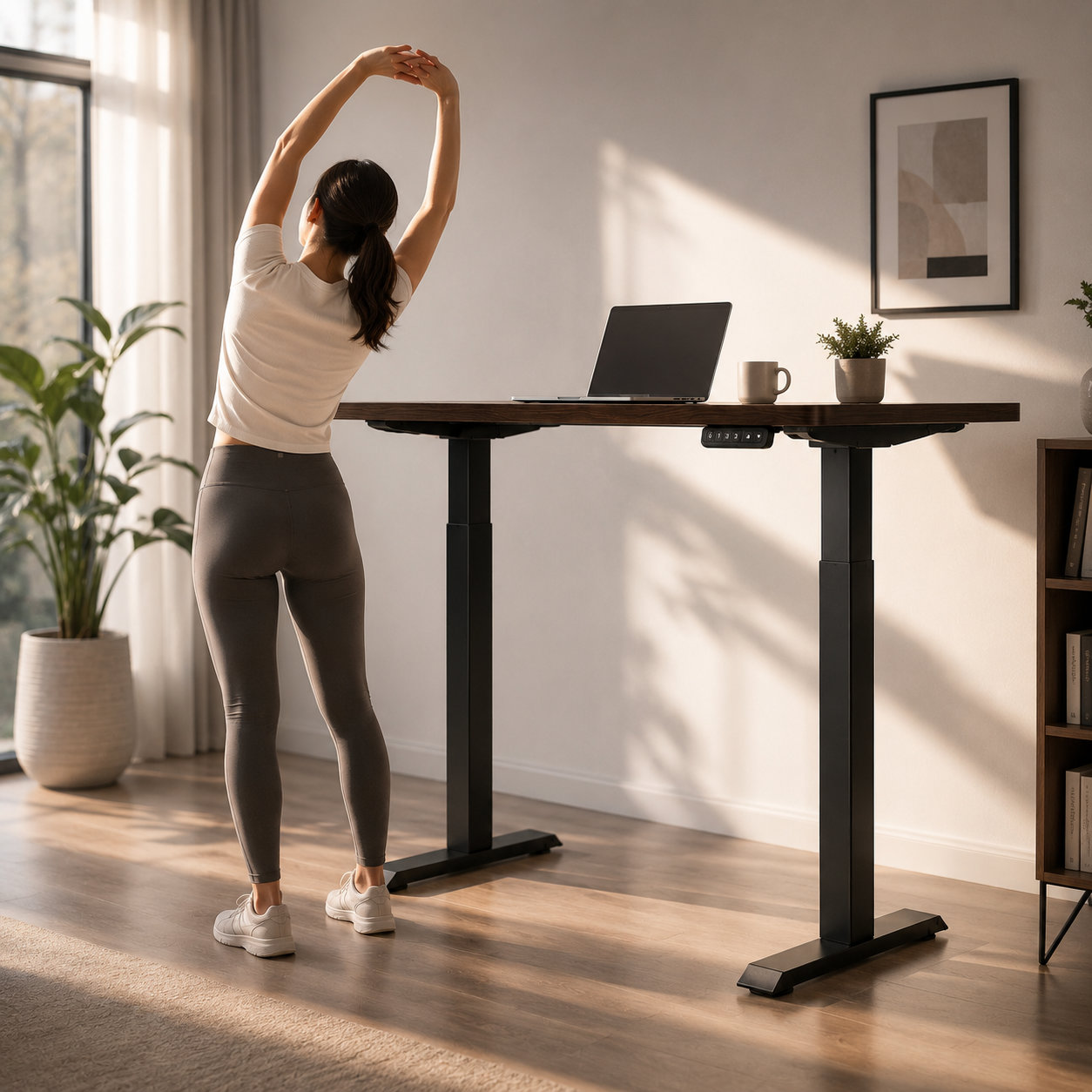 ZY-02 2 Stage Twin Motor Standing Work Desk with Smooth Electric Lift, Export-Ready Desk for Office Resellers