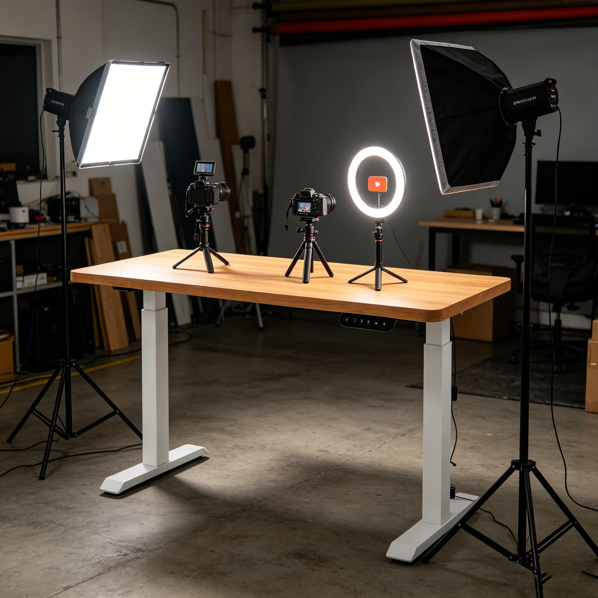 ZY-02 Commercial Dual Motor 2-Stage Standing Workstation with Black Desktop for B2B Office Supply