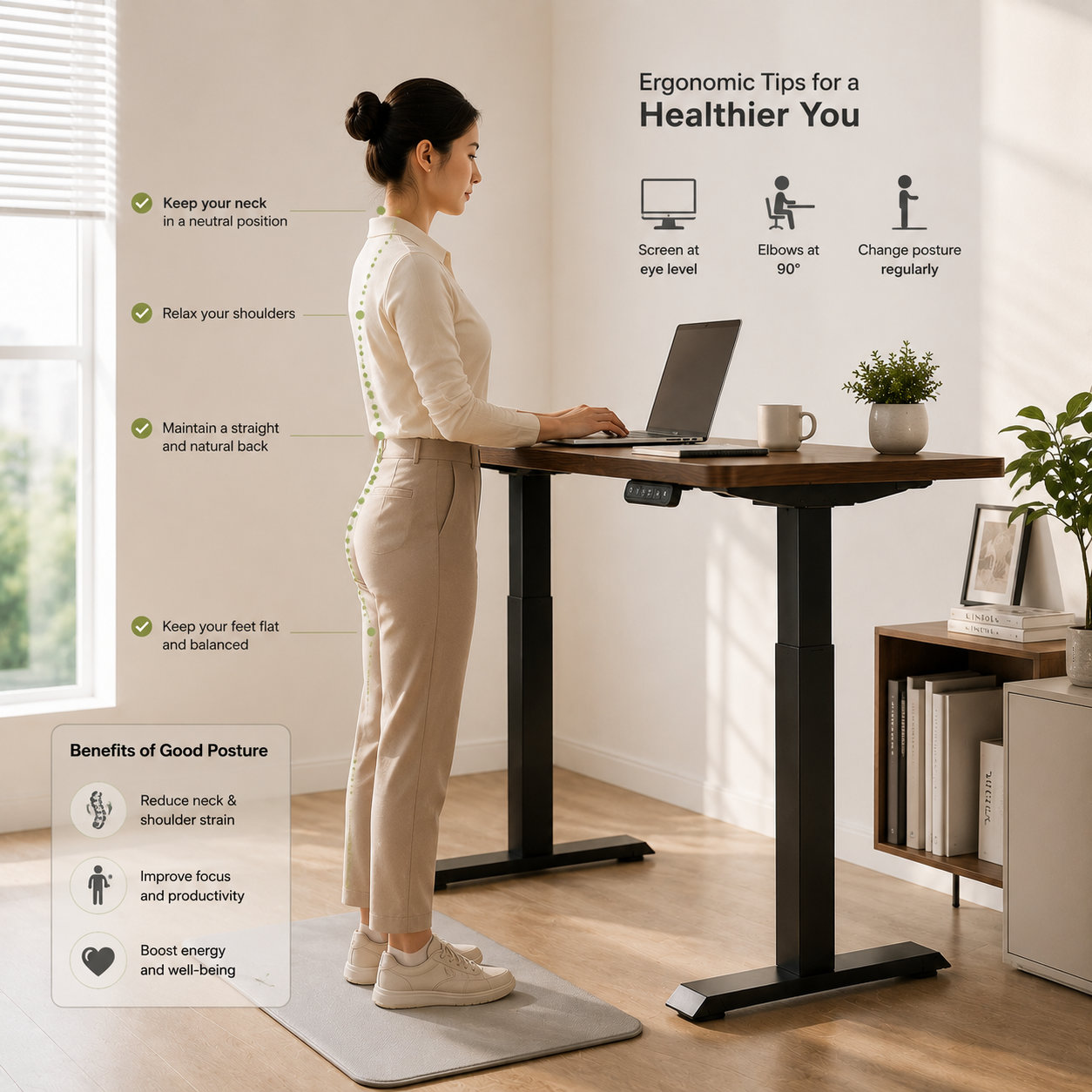 ZY-02 Two Segment Dual Motor Electric Desk with Black Steel Frame, Commercial Sit-Stand Workstation for B2B Projects