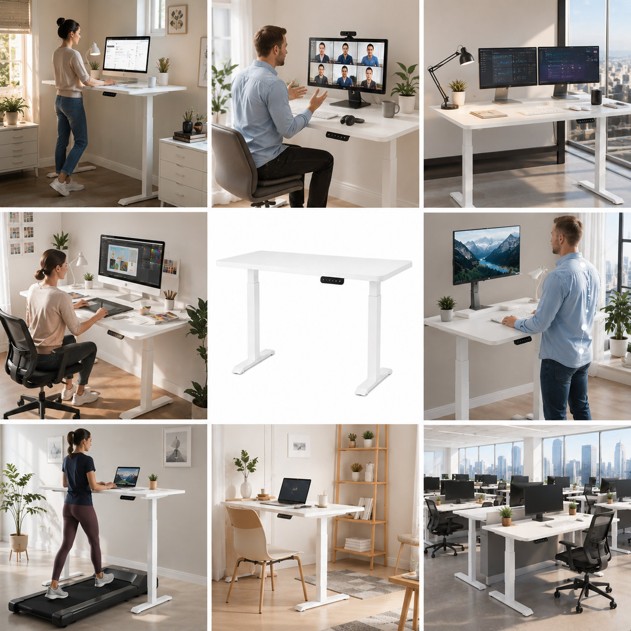ZY-02 Two-Section Dual Motor Height Adjustable Desk with Quiet Operation for Enterprise Workstations