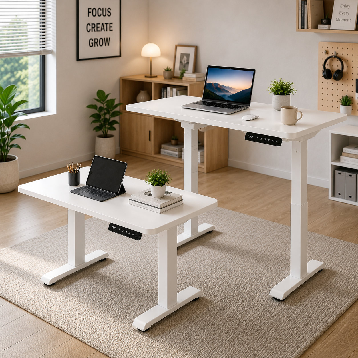 ZY-02 2-Stage Dual Motor Adjustable Office Desk with Smart Controller for Corporate Procurement