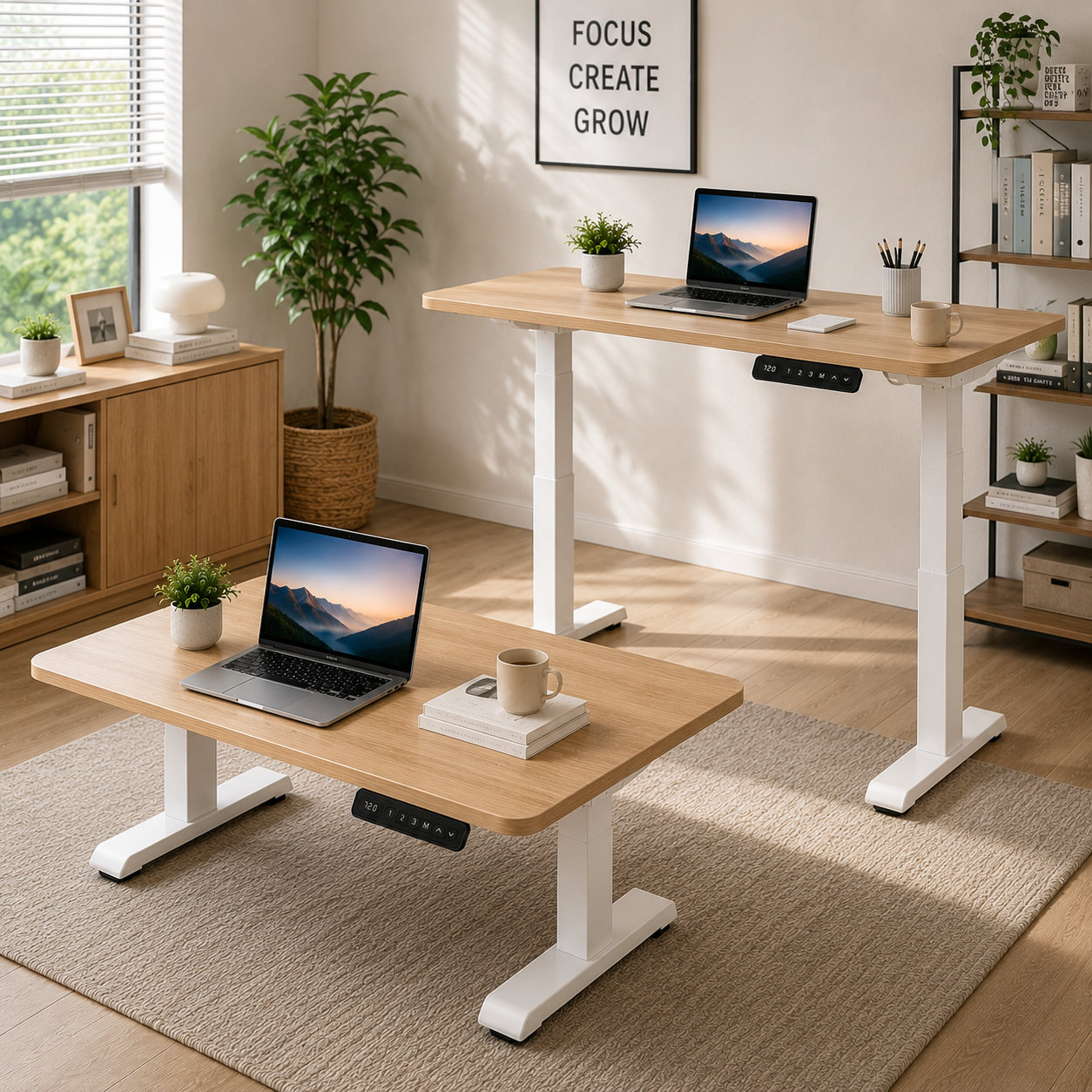 ZY-02 2-Stage Dual Motor Electric Standing Desk with Memory Presets and Commercial Office Workspace Solution