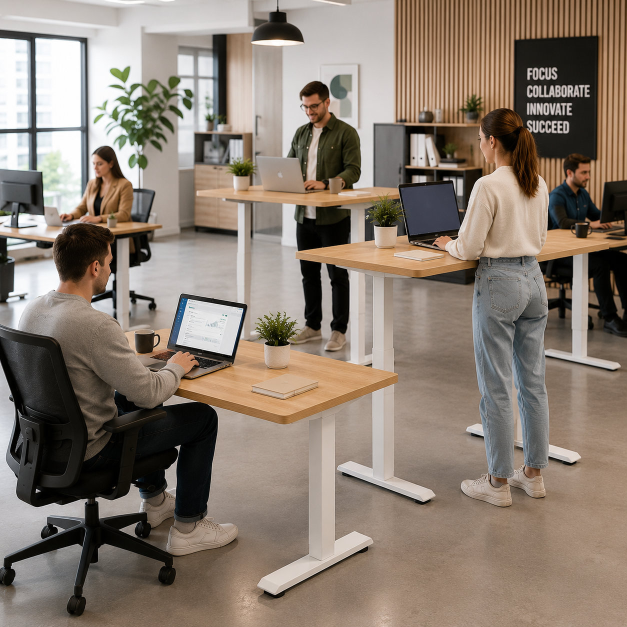 ZY-02 Ergonomic Dual Motor Standing Workstation with Programmable Heights for Corporate Buyers