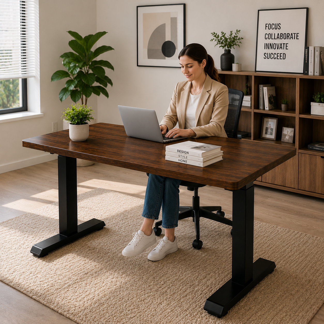 ZY-02 Electric Dual Motor Workstation Desk with Smart Memory Controller for Modern Offices
